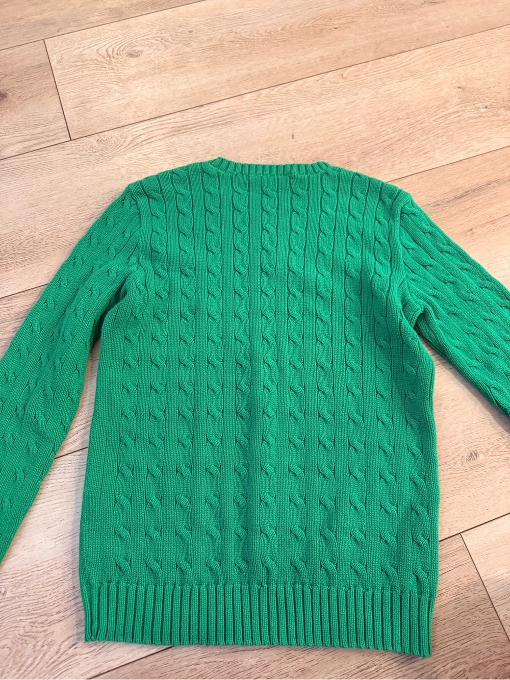 Ralph Lauren Kelly Green Cable Crewneck Sweater - Picture 8 of 8